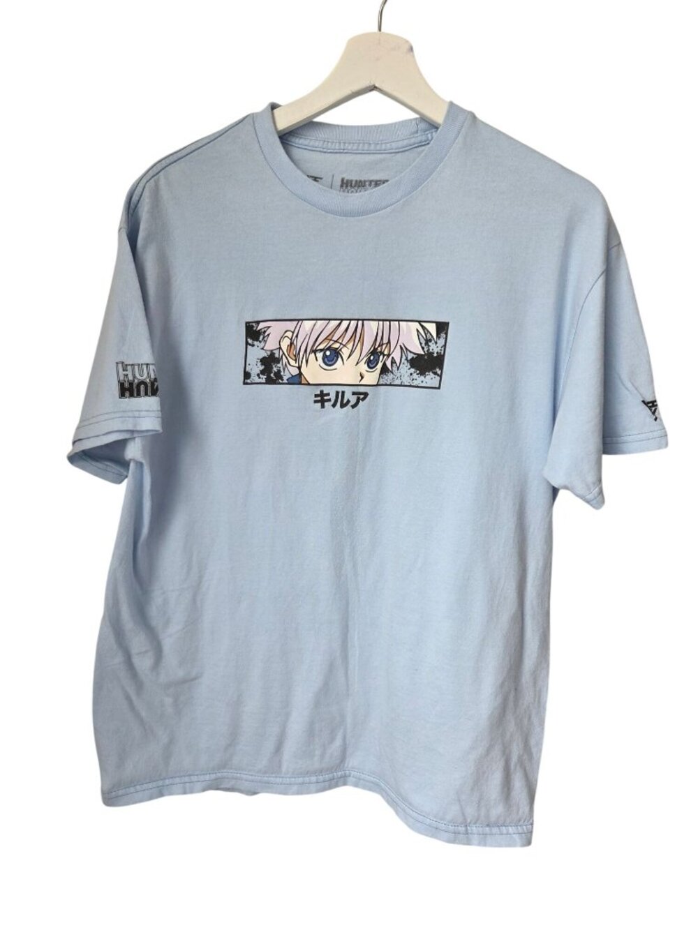Hyland X Hunter Anime Graphic Tee Light Blue Size M